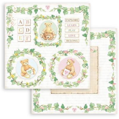 Stamperia Daydream Designpapier - Bear And Garlands