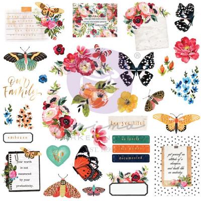 Prima Marketing Painted Floral Die Cuts -  Ephemera