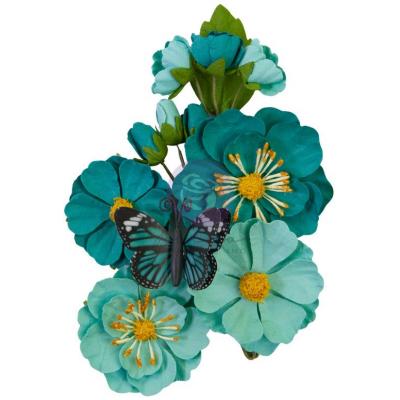 Prima Marketing Majestic Papierblumen - Teal Beauty