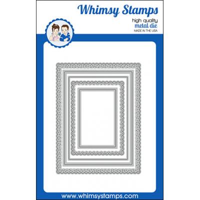 Whimsy Stamps Denise Lynn And Deb Davis Die - Sprinkles Scallops Rectangle