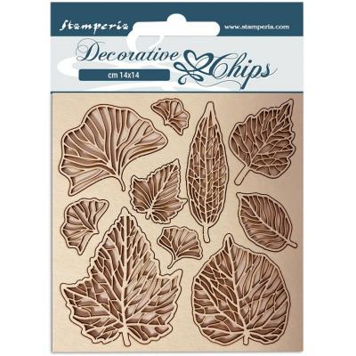 Stamperia Romantic Garden House Decorative Chips Embellishments - Leaves