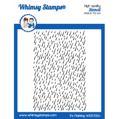 Whimsy Stamps Deb Davis Stencil - It's Raining