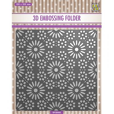 Nellies Choice 3D Embossingfolder - Flower Pattern
