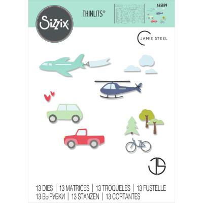 Sizzix By amie Stee Thinlits Die Set - Transport Collection