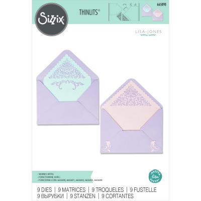 Sizzix By Lisa Jones Thinlits Die Set - Lace Envelope Liners