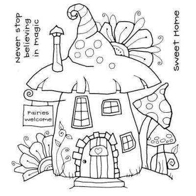 Creative Expressions Woodware Clear Stamps - Fairy House