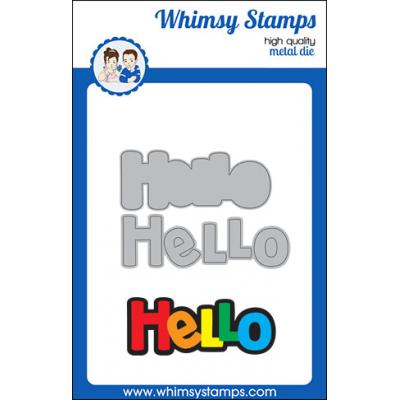 Whimsy Stamps Deb Davis Die - Hello Word And Shadow