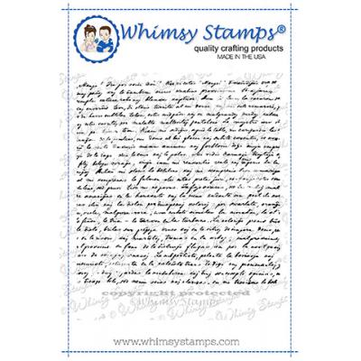 Whimsy Deb Davis Rubber Cling Stamp - Vintage Script