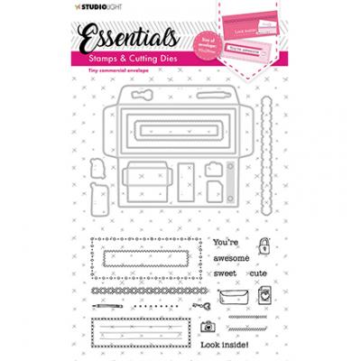 StudioLight Envelopes Essentials Nr.14 Stamps und Dies - Tiny Commercial