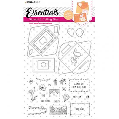 StudioLight Envelopes Essentials Nr.14 Stamps und Dies - Small Postal