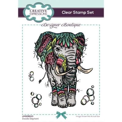 Creative Expressions Designer Boutique Clear Stamps - Doodle Elephant