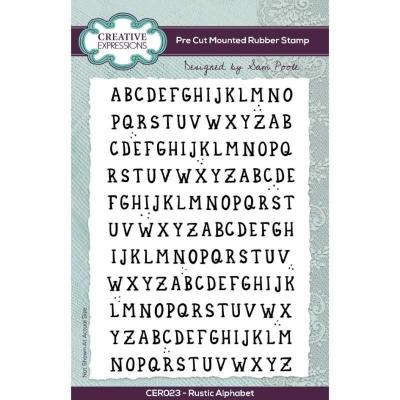 Creative Expressions Sam Poole Rubber Stamps - Rustic Alphabet