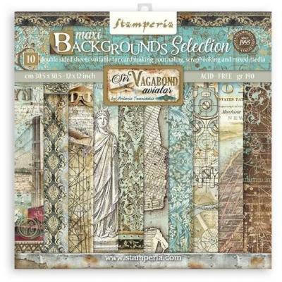 Stamperia Sir Vagabond Aviator Designpapiere - Backgrounds Paper Pack