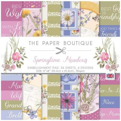 The Paper Boutique Spring Meadows Designpapier - Embellishments Paper Pack