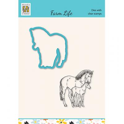 Nellie's Choice Clear Stamp und Die - Hord And Foal