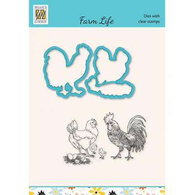 Nellie's Choice Clear Stamp und Dies - Chicken Family