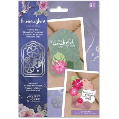 Crafter's Companion Hummingbird Metal Dies - Tropical Tags