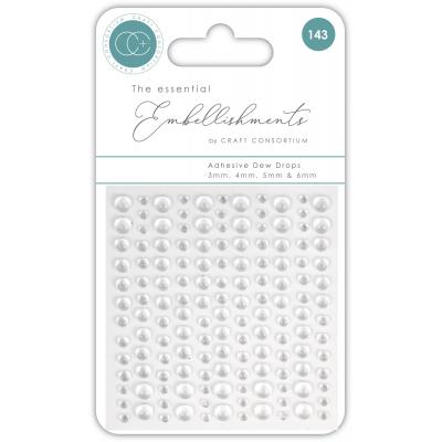 Craft Consortium Embellishments - Adhesive Dew Drops - Clear