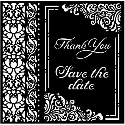 Stamperia You And Me Stencil  - Thank You Save The Date