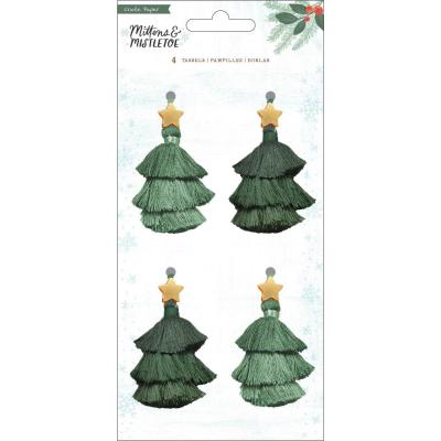 Crate Paper Mittens & Mistletoe Embellishments - Tassels