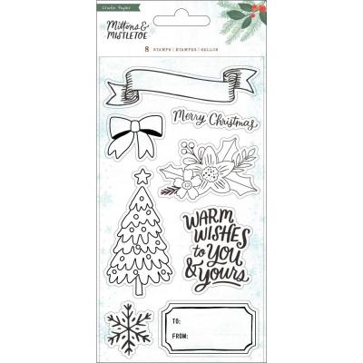 Crate Paper Mittens & Mistletoe Clear Stamps - Mittens & Mistletoe