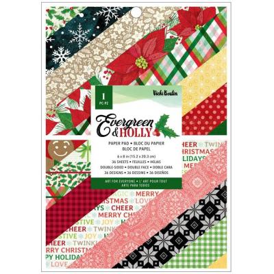 American Crafts Vicki Boutin Evergreen & Holly Designpapiere - Paper Pad