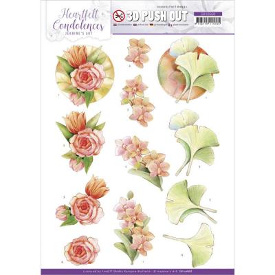 Find It Trading Jeanine's Art Heartfelt Condolences Punchout Sheet - Salmon Flowers