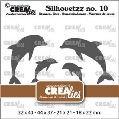 Crealies Silhouetzz Nr. 10 Stanzschablonen - Delfine