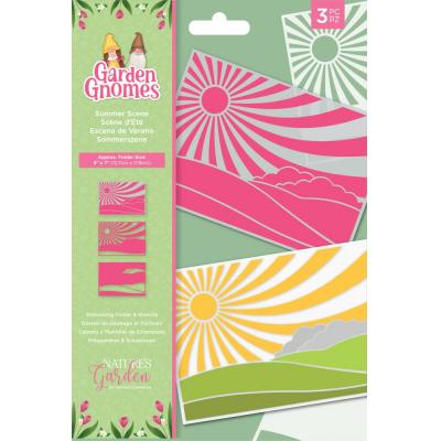 Crafter's Companion Garden Gnomes Embossing Folder & Stencils - Summer Scene