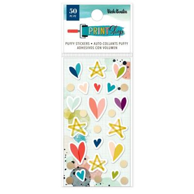 American Crafts Vicki Boutin Print Shop Sticker - Mini Puffy Stickers