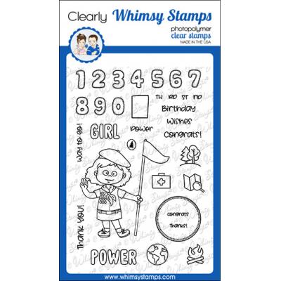 Whimsy Stamps Deb Davis Clear Stamps - Happy Camper Girl