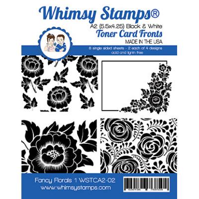 Whimsy Stamps Deb Davis A2 Card Front Pack Designpapiere - Fancy Florals 1