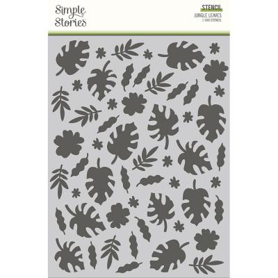 Simple Stories Into The Wild Stencil - Jungle Leaves