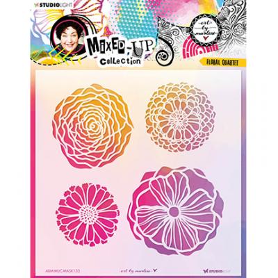StudioLight Art By Marlene Mixed-Up Collection Nr.133 Stencil - Floral Quartet