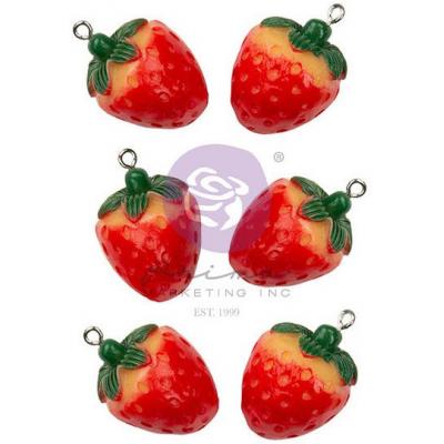 Prima Marketing Strawberry Milkshake Embellishments - Metal Charms
