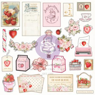 Prima Marketing Strawberry Milkshake Die Cuts - Ephemera