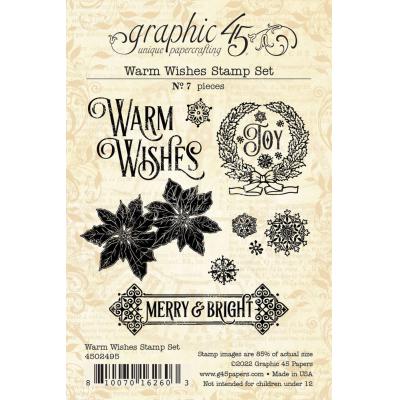 Graphic 45 Warm Wishes Clear Stamps - Warm Wishes