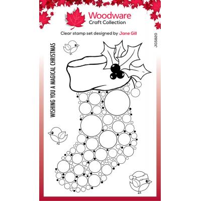 Creative Expressions Woodware Craft Collection Clear Stamps - Big Bubble Bauble - Stocking