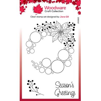 Creative Expressions Woodware Craft Collection Clear Stamps - Big Bubble Bauble - Poinsettia Ring