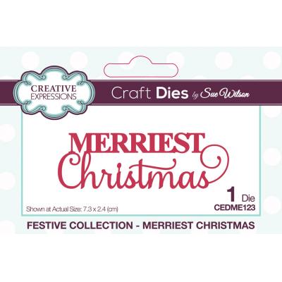 Creative Expressions Sue Wilson Craft Collection Craft Die - Merriest Christmas