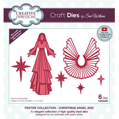 Creative Expressions Sue Wilson Craft Dies - Festive Christmas Angel 2022