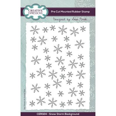 Creative Expressions Sam Poole Rubber Stamp - Snow Storm Background