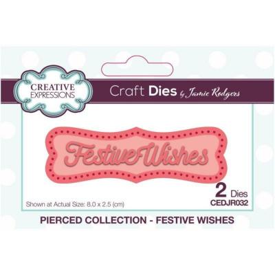 Creative Expressions Jamie Rodgers Pierced Craft Die - Festive Wishes