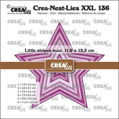 Crealies Crea-nest-dies XXL 136 Stanzschablonen - Sterne mit kleinen Streifen