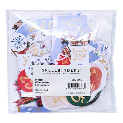 Spellbinders Winter Wonderland Die Cut - Printed Die Cut Sentiments