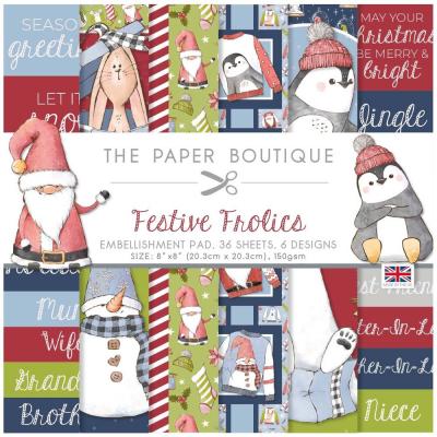 The Paper Boutique Festive Frolics Designpapiere - Embellishments Pad
