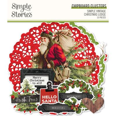 Simple Stories Simple Vintage Christmas Lodge Die Cuts - Chipboard Clusters