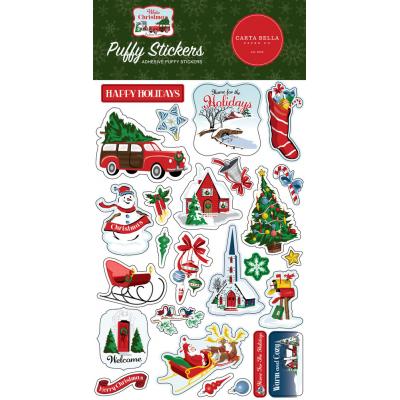 Carta Bella White Christmas Sticker - Puffy Stickers