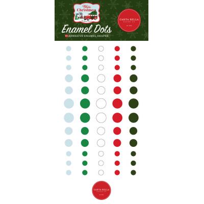 Carta Bella White Christmas Embellishments - Enamel Dots