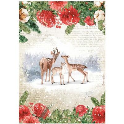 Stamperia Home For The Holidays Spezialpapier - Deers